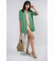 Open Front Roll Up Sleeve Cardigan