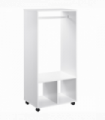Open Wardrobe Clothes Rail Bedroom Clothes Storage w/ Hanging Rod Shelves White