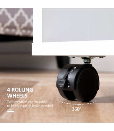 Open Wardrobe Clothes Rail Bedroom Clothes Storage w/ Hanging Rod Shelves White