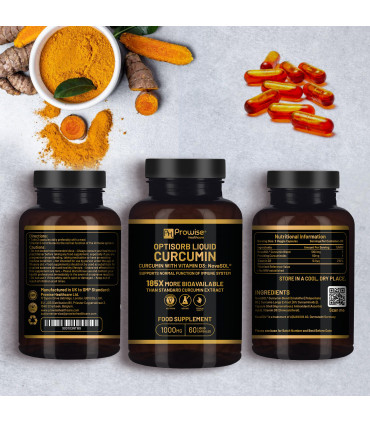 Optisorb Liquid Curcumin with Vitamin D - 60 Liqcaps
