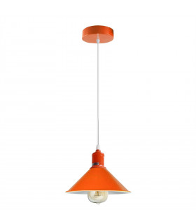 Orange pendant light fixture Retro metal lampshade