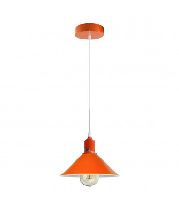 Orange pendant light fixture Retro metal lampshade