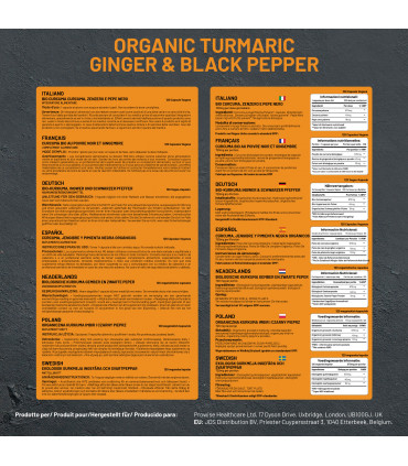 Organic Turmeric Curcumin 720mg - 120 Capsules | Organic Turmeric and Black Pepper Capsules High Strength | Vegan & Vegetarian Turmeric Supplements | Certified Organic by Soil Association by Prowise