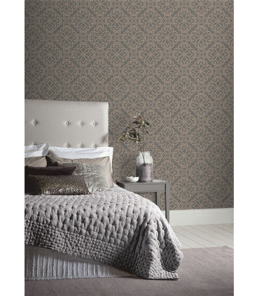 Ornate Motif Charcoal/Rose Gold sw12