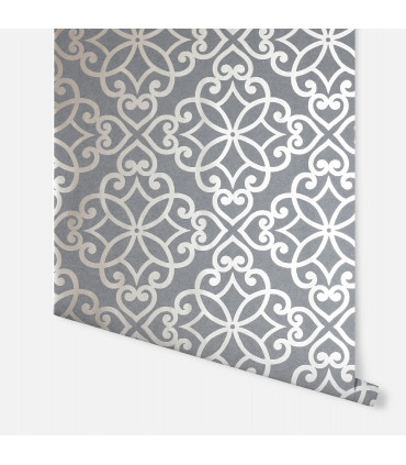 Ornate Motif Charcoal/Rose Gold sw12