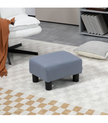 Ottoman Footrest Seat Chair Footstool Small PU Leather Home Office Grey