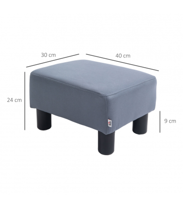 Ottoman Footrest Seat Chair Footstool Small PU Leather Home Office Grey