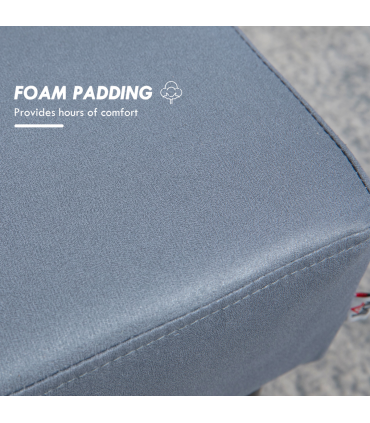 Ottoman Footrest Seat Chair Footstool Small PU Leather Home Office Grey