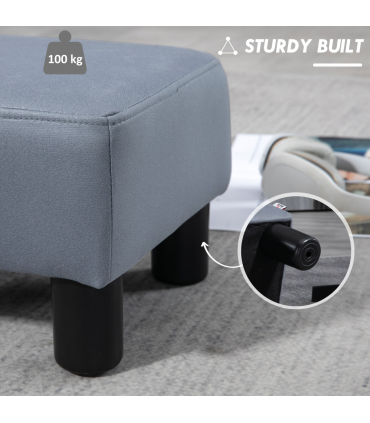 Ottoman Footrest Seat Chair Footstool Small PU Leather Home Office Grey