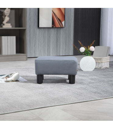 Ottoman Footrest Seat Chair Footstool Small PU Leather Home Office Grey