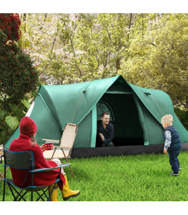 Outdoor  Camping Tent For 5-6 W/ Bag, Fiberglass & Steel Frame