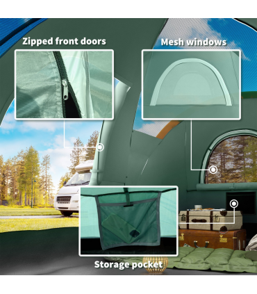 Outdoor  Camping Tent For 5-6 W/ Bag, Fiberglass & Steel Frame