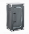 Outdoor 3-shelf Camping Cupboard Kitchen Station Cook Table Grey Outsunny
