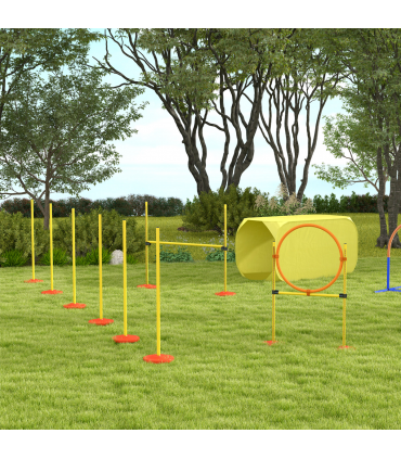 Outdoor 4 PCs Dog Pet Agility Training Equipment Backyard Starter Course Set