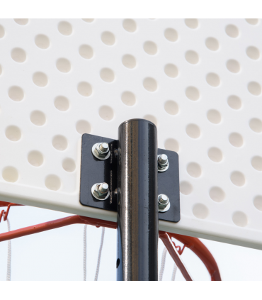 Outdoor Adjustable Basketball Hoop Stand w/ Wheels, Stable Base 258-314cm