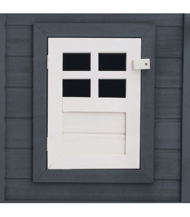 Outdoor Chicken Cage Hen House with 1 Egg Cage Grey Wood