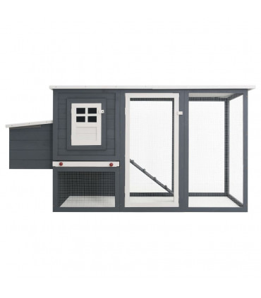 Outdoor Chicken Cage Hen House with 1 Egg Cage Grey Wood