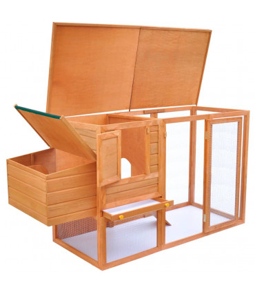 Outdoor Chicken Cage Hen House with 1 Egg Cage Wood