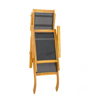 Outdoor Deck Chairs 2 pcs Solid Wood Acacia and Textilene