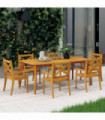Outdoor Dining Chairs 6 pcs Solid Wood Acacia