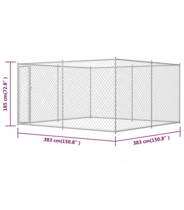 Outdoor Dog Kennel 383x383x185 cm