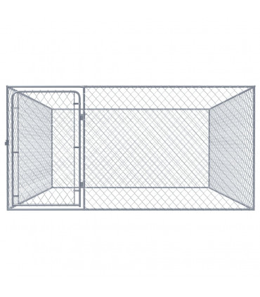 Outdoor Dog Kennel Galvanised Steel 2x2x1 m
