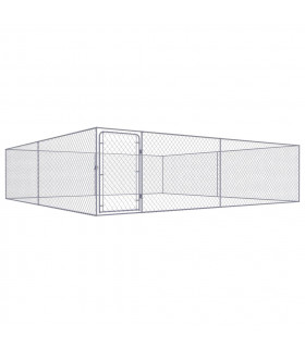 Outdoor Dog Kennel Galvanised Steel 4x4x1 m