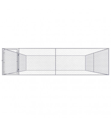 Outdoor Dog Kennel Galvanised Steel 4x4x1 m