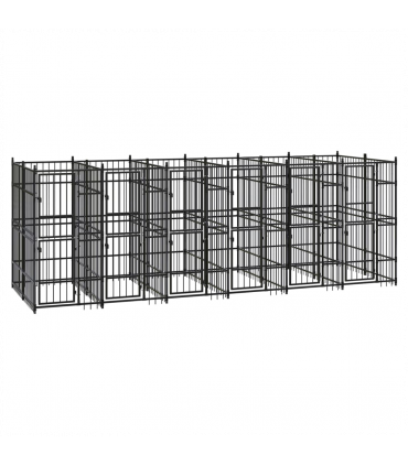 Outdoor Dog Kennel Steel 11.06 m�
