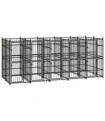 Outdoor Dog Kennel Steel 9.22 m�