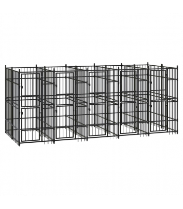Outdoor Dog Kennel Steel 9.22 m�