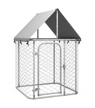 Outdoor Dog Kennel with Roof 100x100x150 cm
