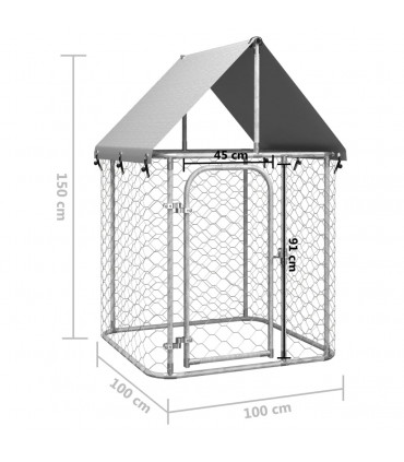 Outdoor Dog Kennel with Roof 100x100x150 cm
