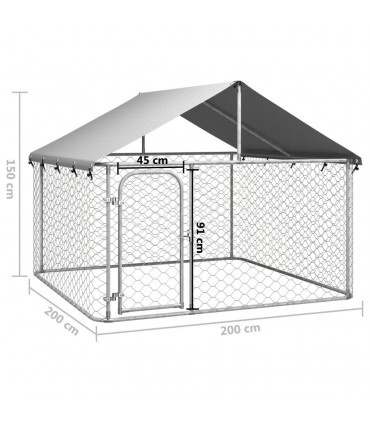 Outdoor Dog Kennel with Roof 200x200x150 cm