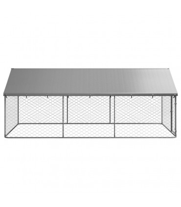 Outdoor Dog Kennel with Roof 400x200x150 cm