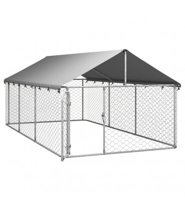 Outdoor Dog Kennel with Roof 400x200x150 cm