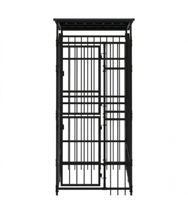 Outdoor Dog Kennel with Roof Steel 1.84 m�