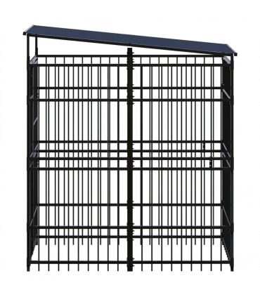 Outdoor Dog Kennel with Roof Steel 1.84 m�