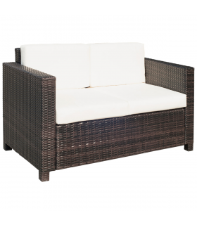 Outdoor Double Armchair - Comfortable PE Rattan Seating for Two