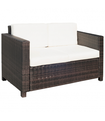 Outdoor Double Armchair - Comfortable PE Rattan Seating for Two