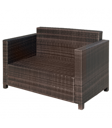Outdoor Double Armchair - Comfortable PE Rattan Seating for Two