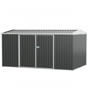 Outdoor Garden Storage Shed Steel Tool Storage Box for Backyard Grey Outsunny