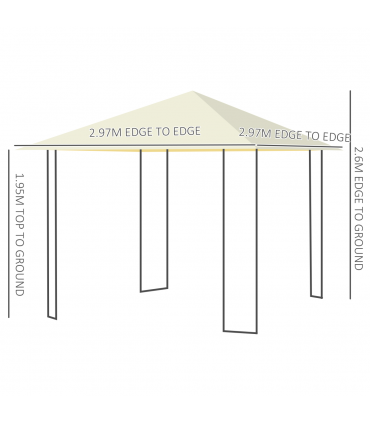 Outdoor Gazebo for Garden Party Tent, Wedding Canopy Pavilion Cream-white