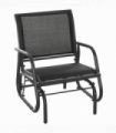 Outdoor Gliding Swing Chair Garden Seat w/ Mesh Seat Curved Back Steel Frame