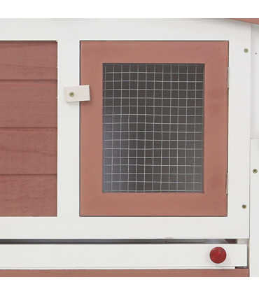 Outdoor Large Rabbit Hutch Brown and White 204x45x85 cm Wood