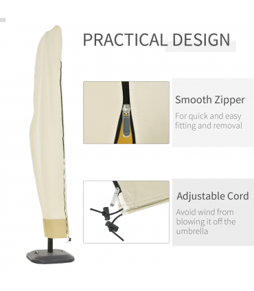 Outdoor Parasol Cover Umbrella Garden Furniture Protection Wind Rain