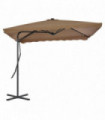Outdoor Parasol with Steel Pole 250x250 cm Taupe