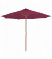 Outdoor Parasol with Wooden Pole 300 cm Bordeaux Red