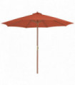 Outdoor Parasol with Wooden Pole 300 cm Terracotta