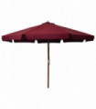 Outdoor Parasol with Wooden Pole 330 cm Burgundy